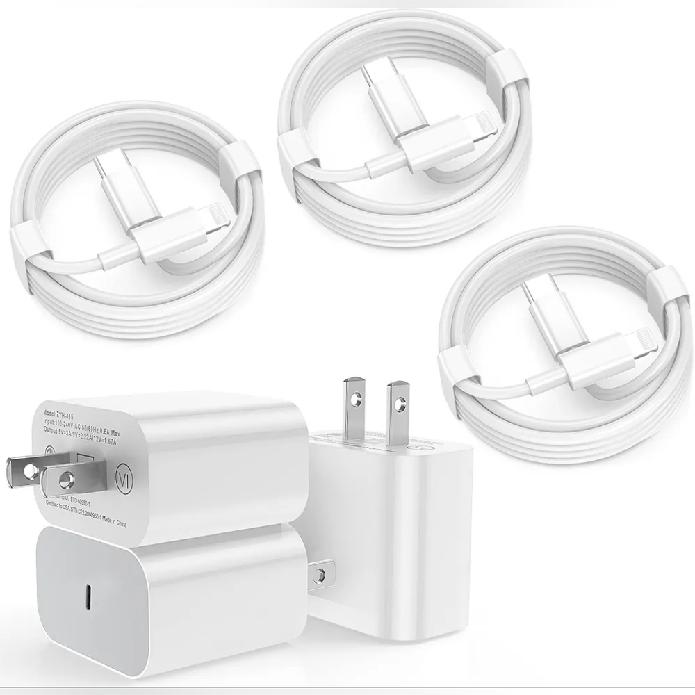 iPhone Fast Charger 3-Pack – MFi Certified Fast Charging USB-C Wall Adapters